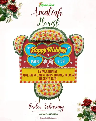 Karangan Papan Bunga Pernikahan ciumbuleuit